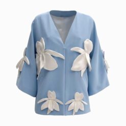 Dropped Sleeves Light Blue Jacket Zo5