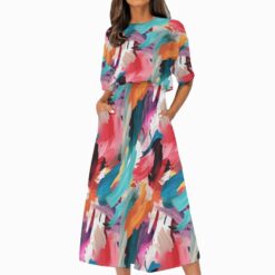 Colorful Midi Dress Dress Zo21
