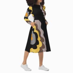 Honeycomb Contrast Midi Dress Zo28