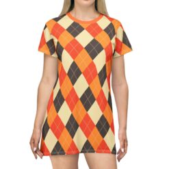 Plaid Orange Mini Dress Zo27