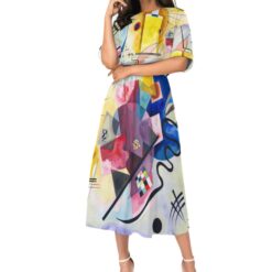 Sunset Stripe Midi Dress Zo29