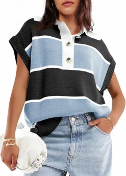 Color Block Loose Knit Pullover Top ZO59