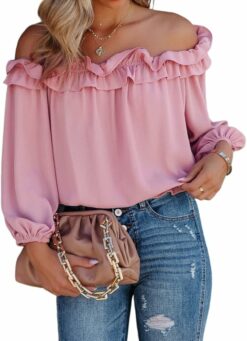 Light Pink Off Shoulder Top ZO50