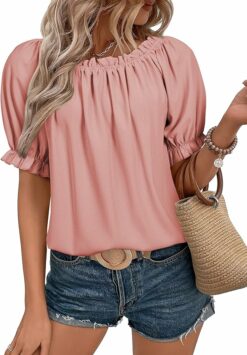 Light Pink Puff Sleeve Top ZO38