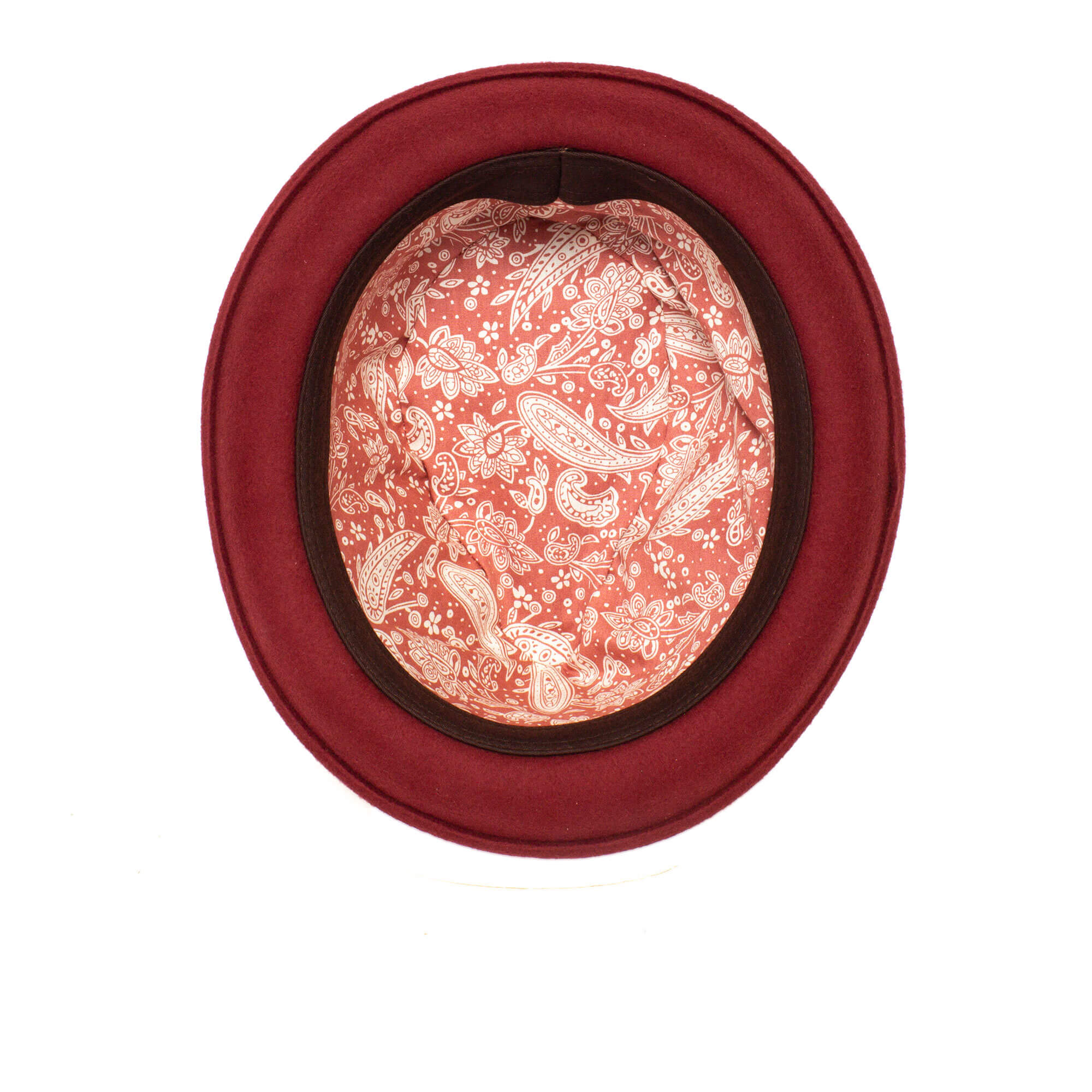 Classic Pork Pie Fedora Hat-Rust - Image 6