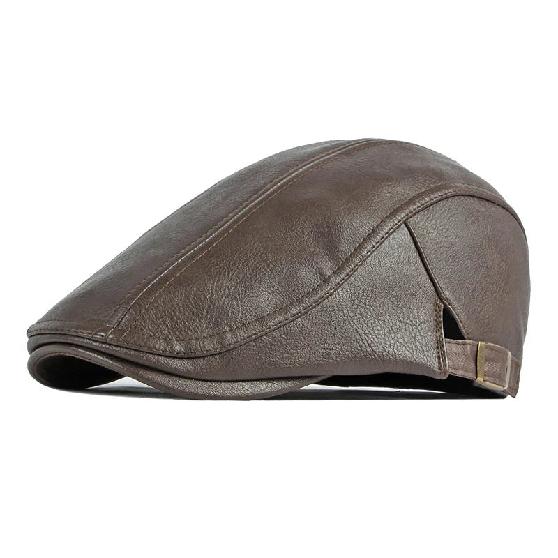 Classic PU Leather Flat Cap - Image 2