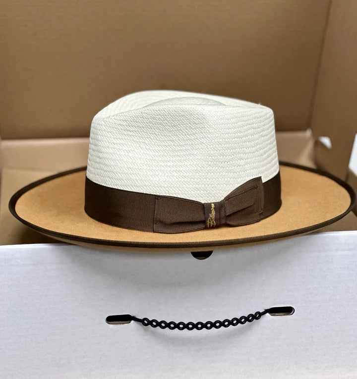 Effortless Class Two Stone Straw Felt Fedora Hat - Image 9