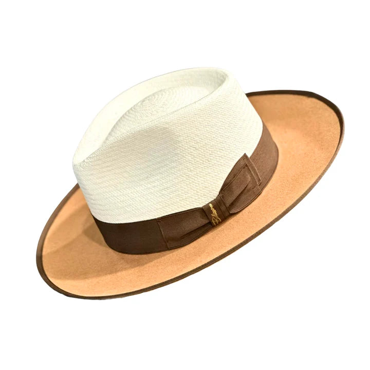 Effortless Class Two Stone Straw Felt Fedora Hat - Image 8