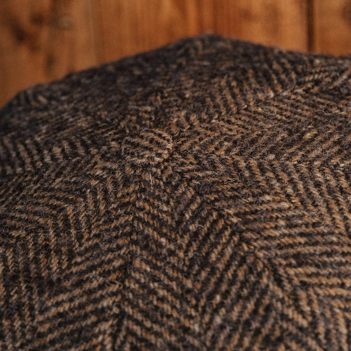 Eight Piece Walnut Herringbone Wool Newsboy Cap - Image 2