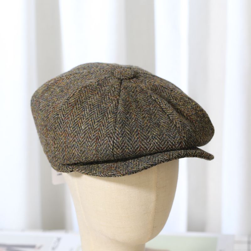 Elegant Tweed Wool Newsboy Cap - Image 5