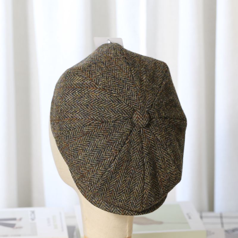 Elegant Tweed Wool Newsboy Cap - Image 6