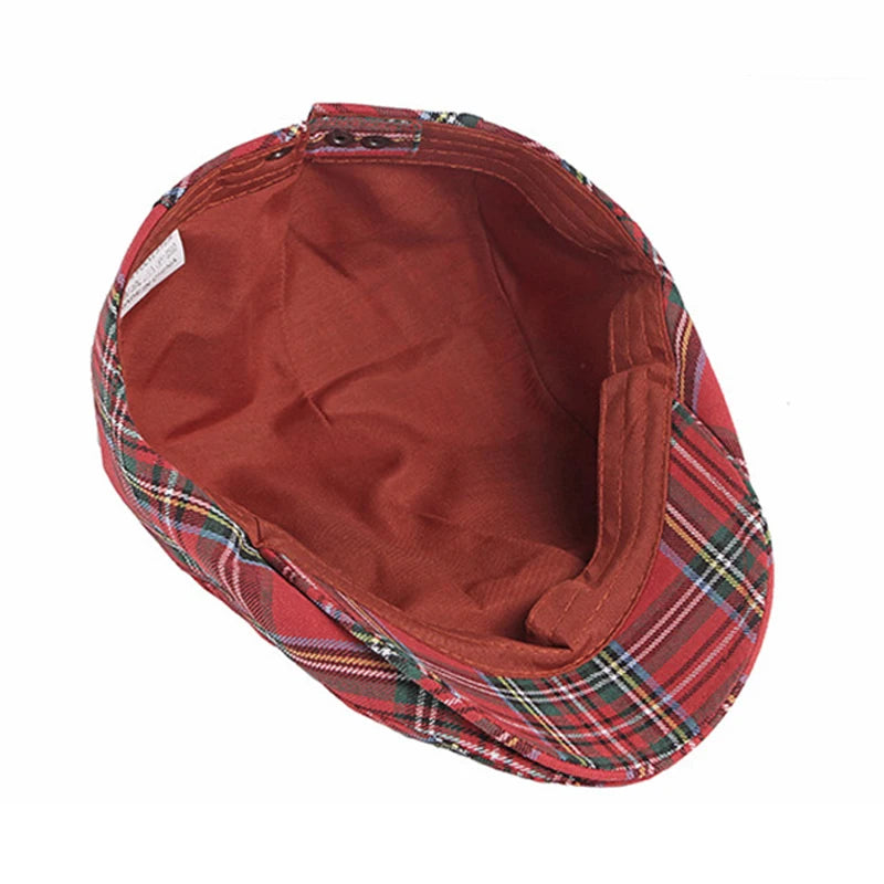 Fashion Fine Stripe Lattice Flat Cap - Image 8