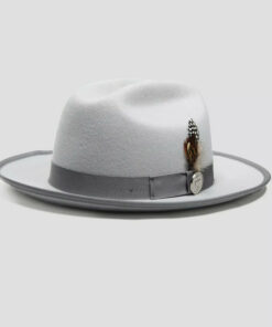 Fashionable Felt Fedora Hat in Sliver Grey