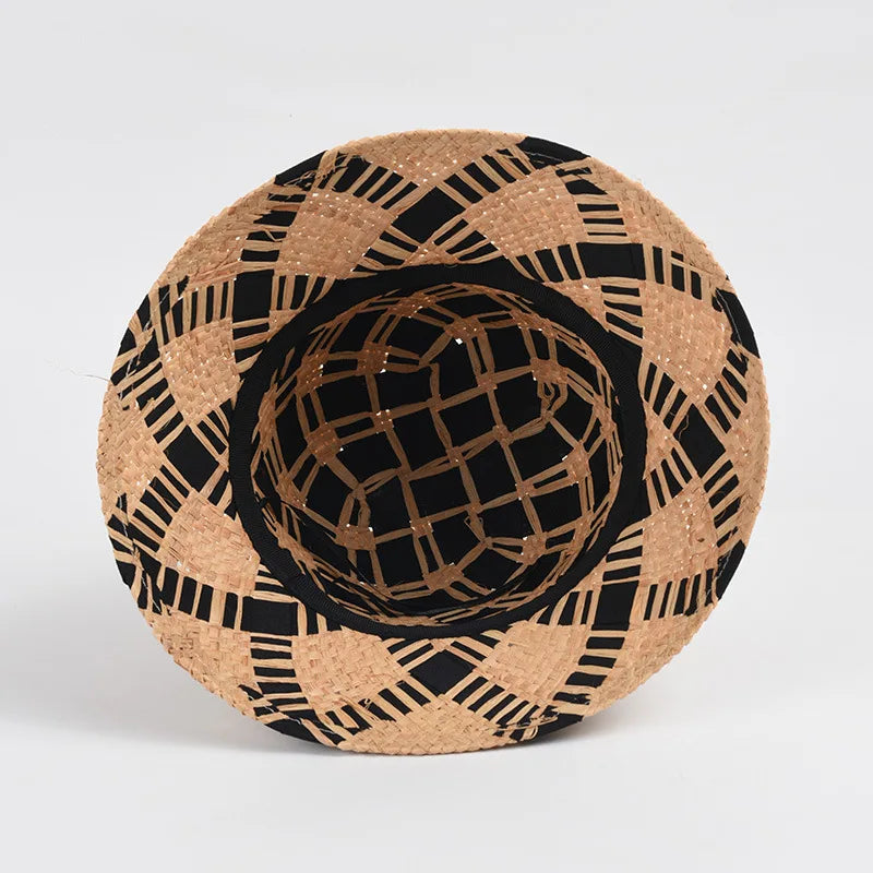 Handmade Raffia Straw Bucket Hat Foldable Sun Hats - Image 2