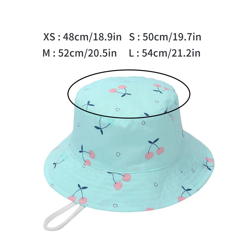 Kids Bucket Cotton Flat Hat - Image 4