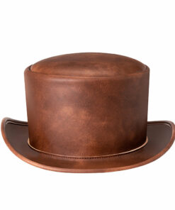Leather Brown Top Hat