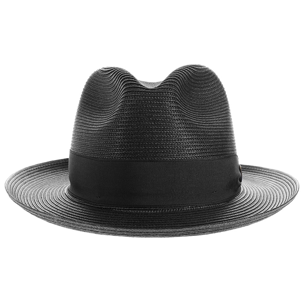 Navy Blue Straw Fedora Hat - Image 22