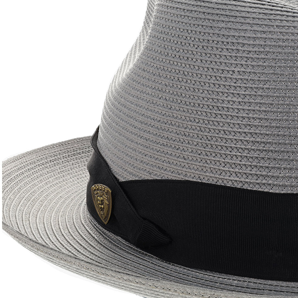 Navy Blue Straw Fedora Hat - Image 11