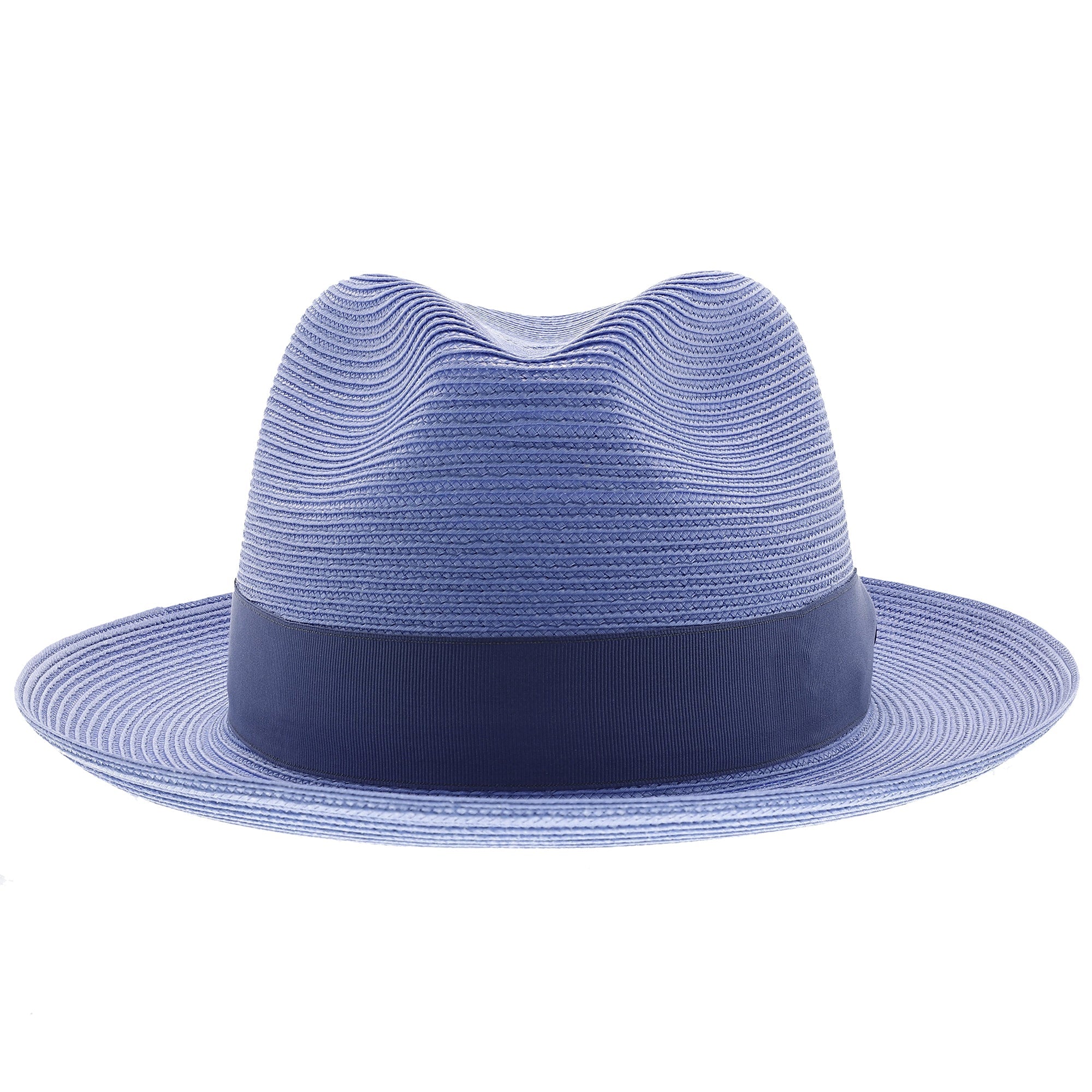 Navy Blue Straw Fedora Hat - Image 28