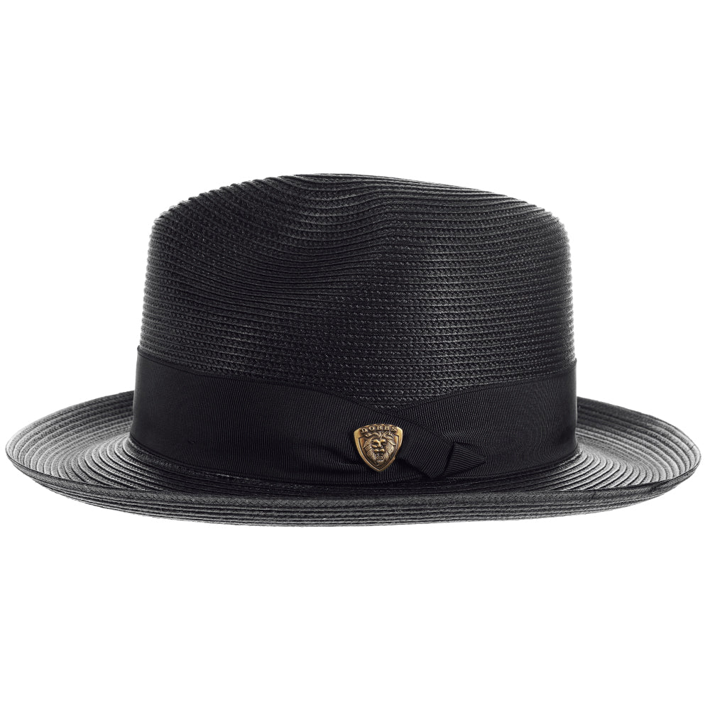Navy Blue Straw Fedora Hat - Image 21