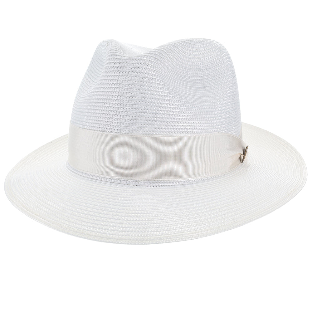 Navy Blue Straw Fedora Hat - Image 18