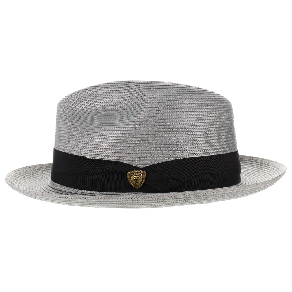 Navy Blue Straw Fedora Hat - Image 8