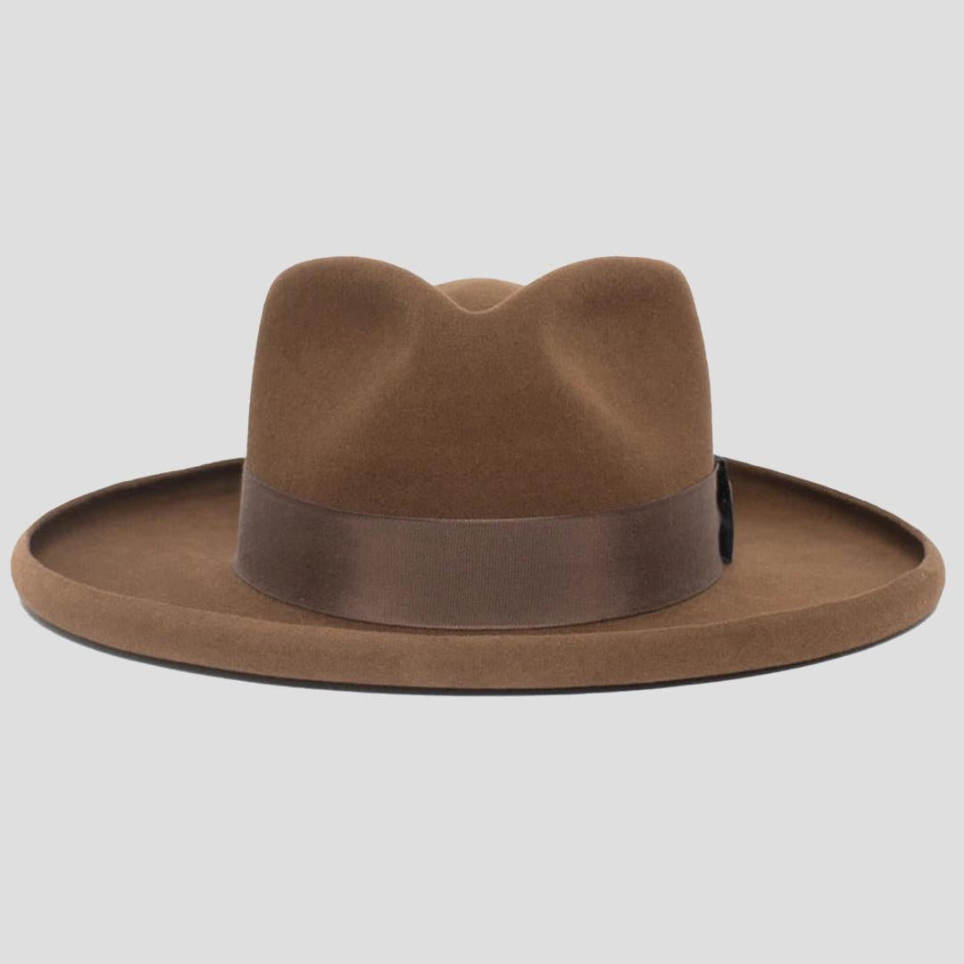 Refined Wide Brim Felt Fedora - Image 14