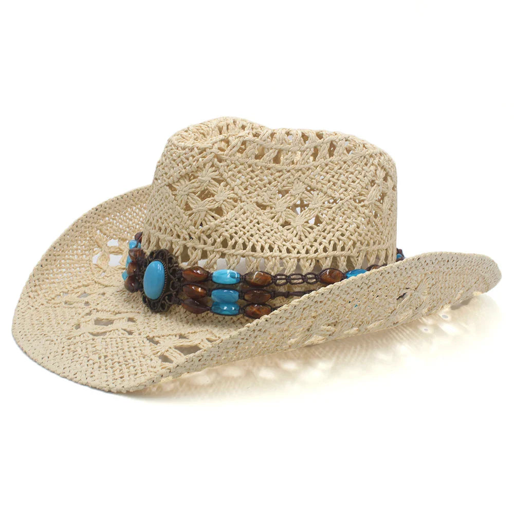 Rustic Elegance Straw Cowboy Hat - Image 2