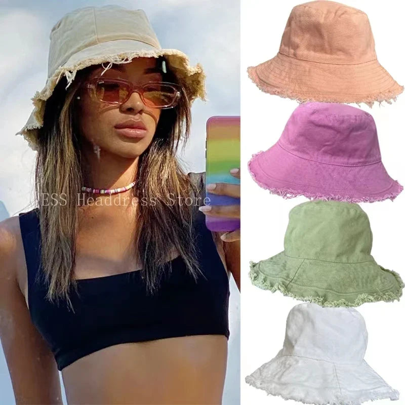 Soft Raw Hem Bucket Hat - Image 2