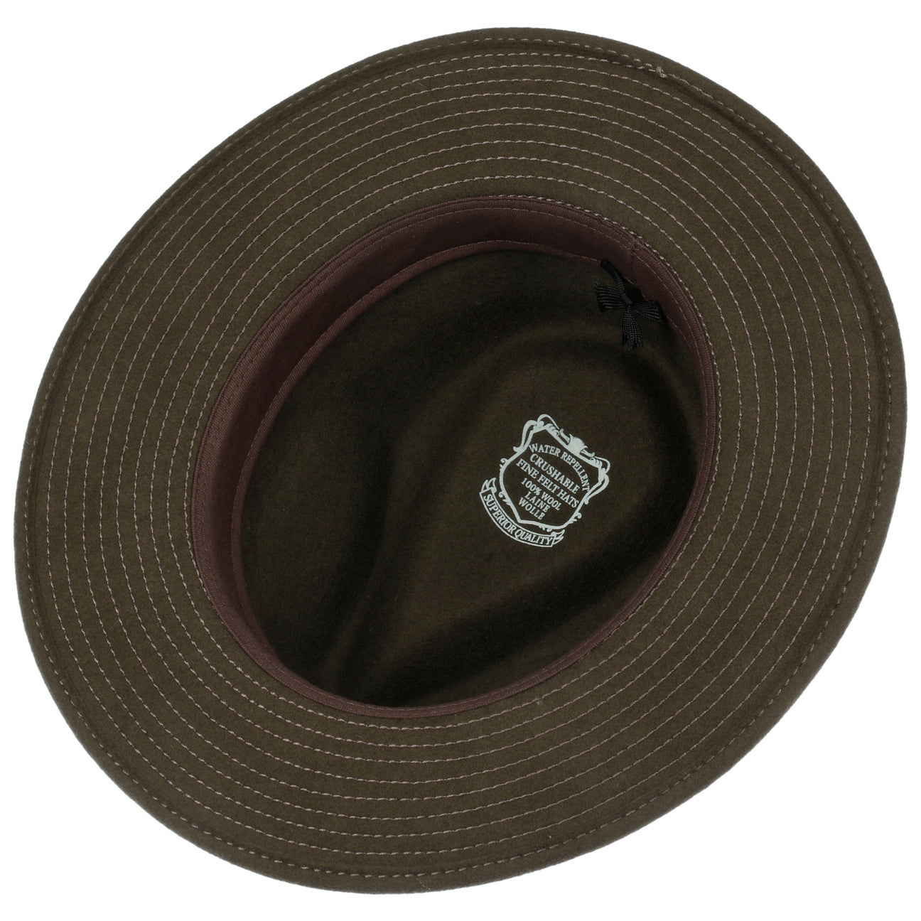 Stitched Brim Traveller Wool Fedora Hat - Image 4