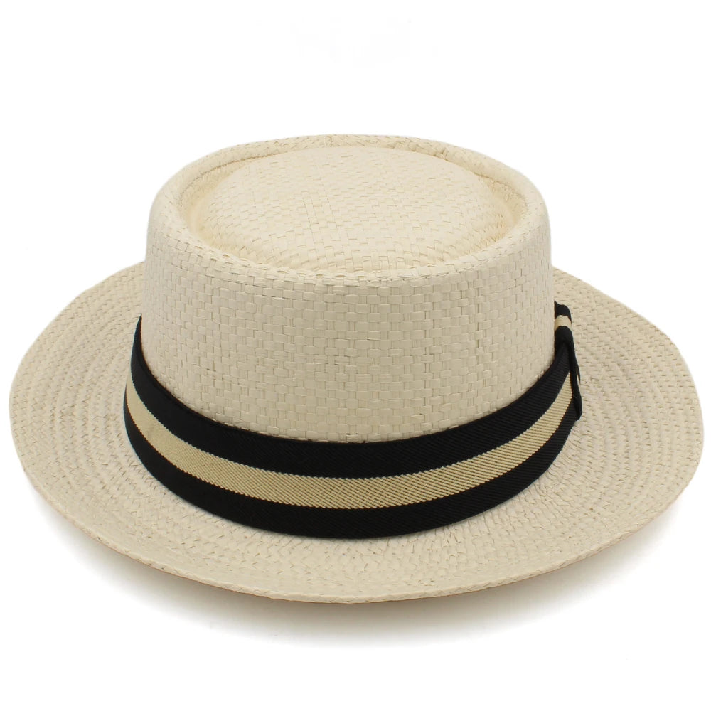 Straw Pork Pie Hats Summer Sunhat Boater hat - Image 4