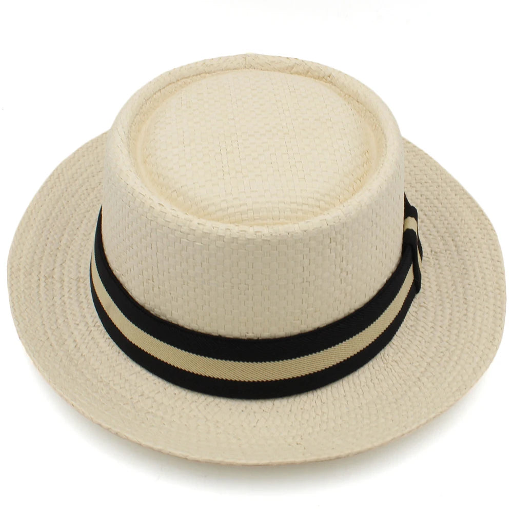 Straw Pork Pie Hats Summer Sunhat Boater hat - Image 3