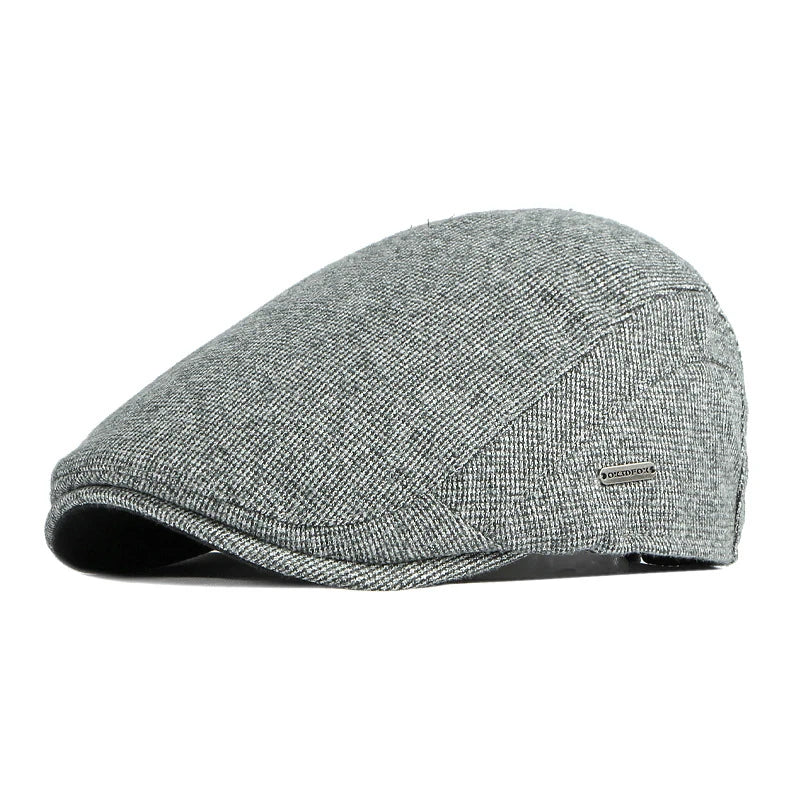 Stylish Solid Color Wool Flat Cap - Image 2