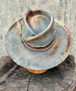 Tempered Teal Vintage Wide-Brimmed Hat