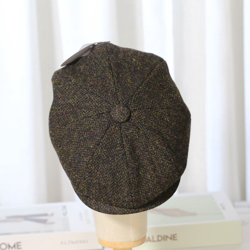 Trendy Vintage Tweed Wool Newsboy Hat - Image 5