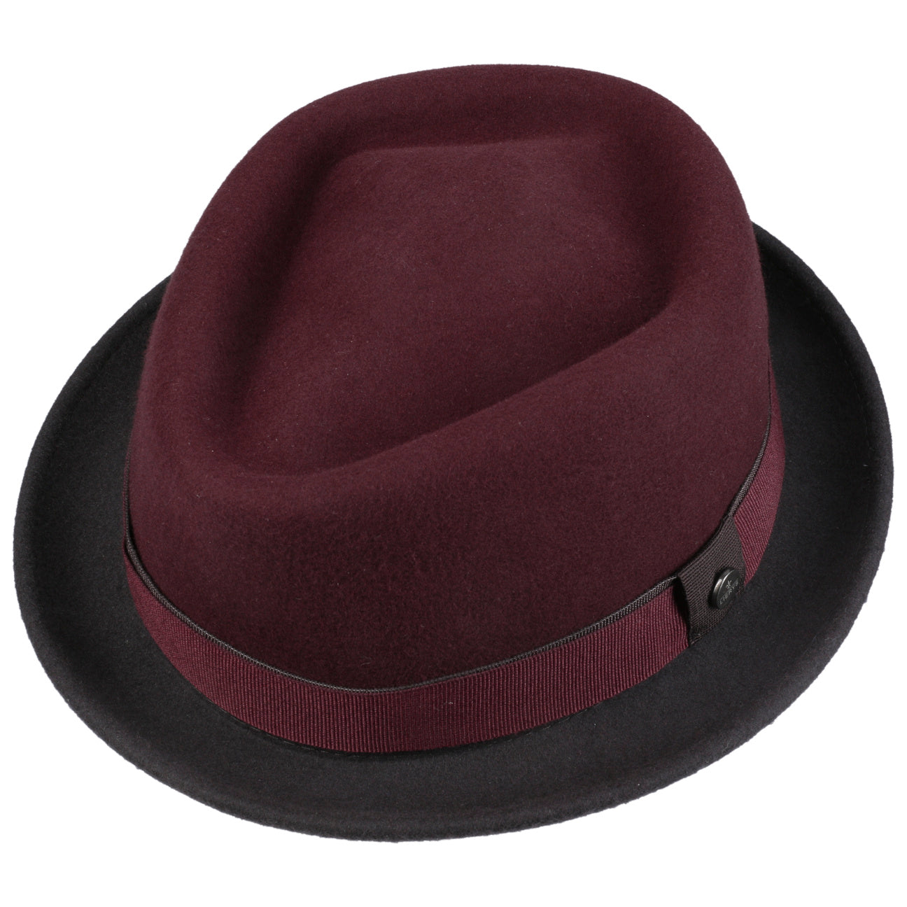 Vanello Twotone Pork Pie Fedora Hat - Image 6