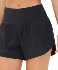 Black High Waisted Running Shorts ZO35