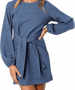 Blue Grey Mini Dress ZO31