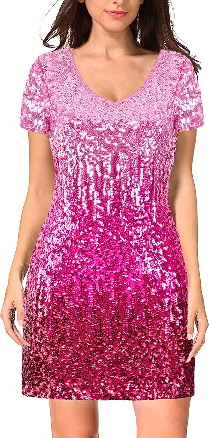 Bright Pink Mini Party Dress ZO19