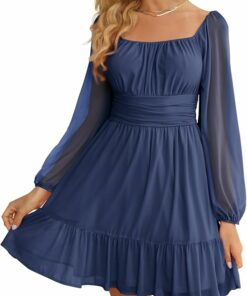 High Waist A Line Ruffle Dress ZO34