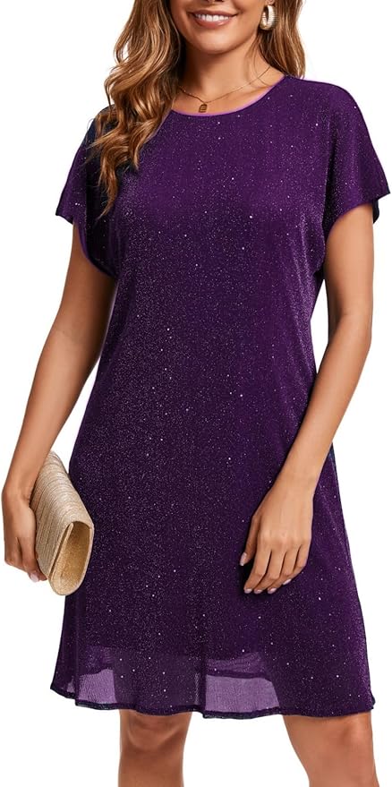 Purple Sparkly Party Dress ZO11