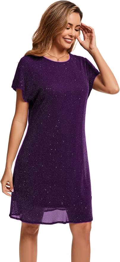 Purple Sparkly Party Dress ZO11 - Image 2