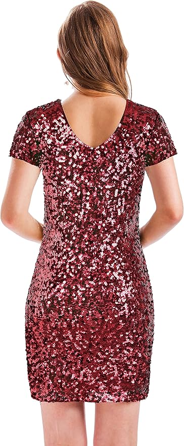 Sexy Burgundy Mini Party Dress ZO20 - Image 2