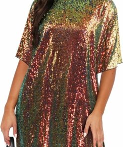 Sparkly Gold Blue Cocktail Dress ZO12