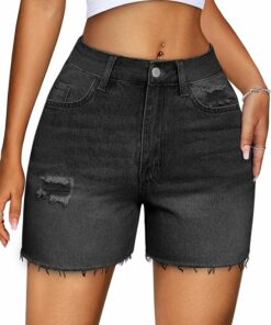 Women High Waisted Denim Shorts ZO44