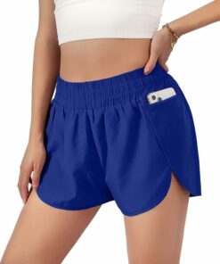 Women's Neon Blue Running Shorts ZO40