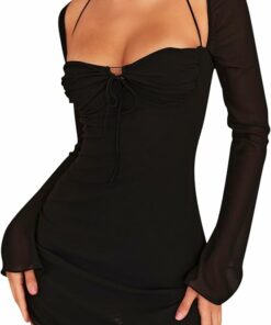 Long Puff Sleeve Party Mini Dress ZO29