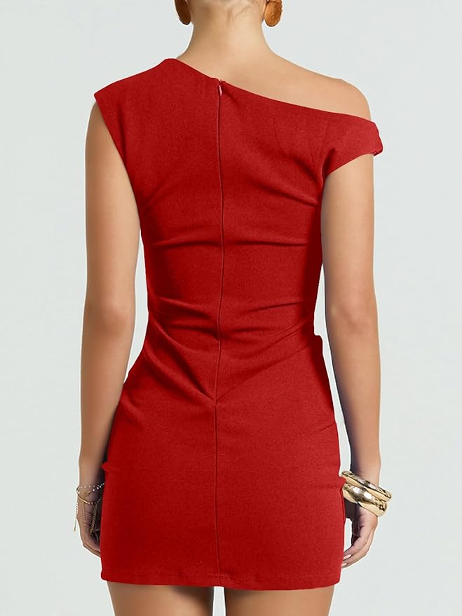 One Shoulder Short Party Sexy Dress ZO24 - Image 2