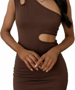 Sexy One Shoulder Bodycon Mini Dress ZO22