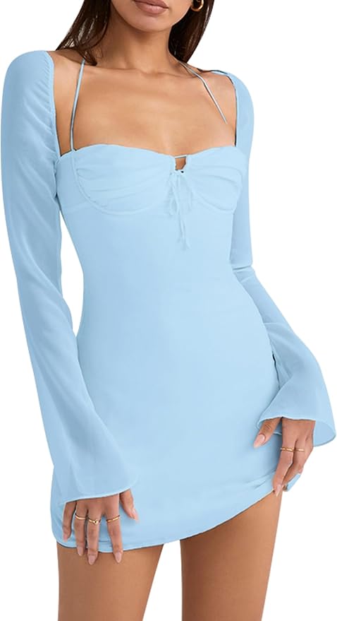 Sweet Neck Party Mini Dress ZO30 - Image 2